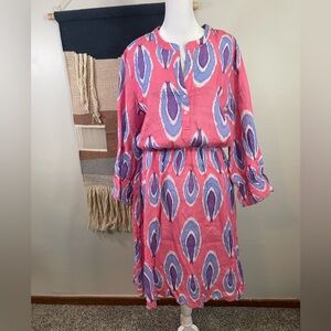 Pink and Purple Midi Dress